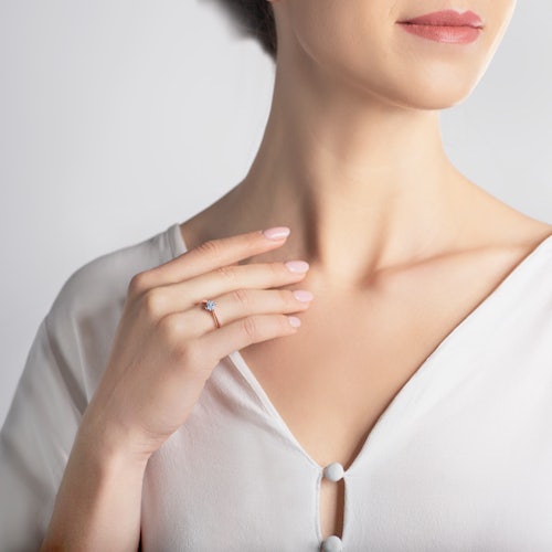 Pierścionek zaręczynowy The Light: dwukolorowe złoto, diament